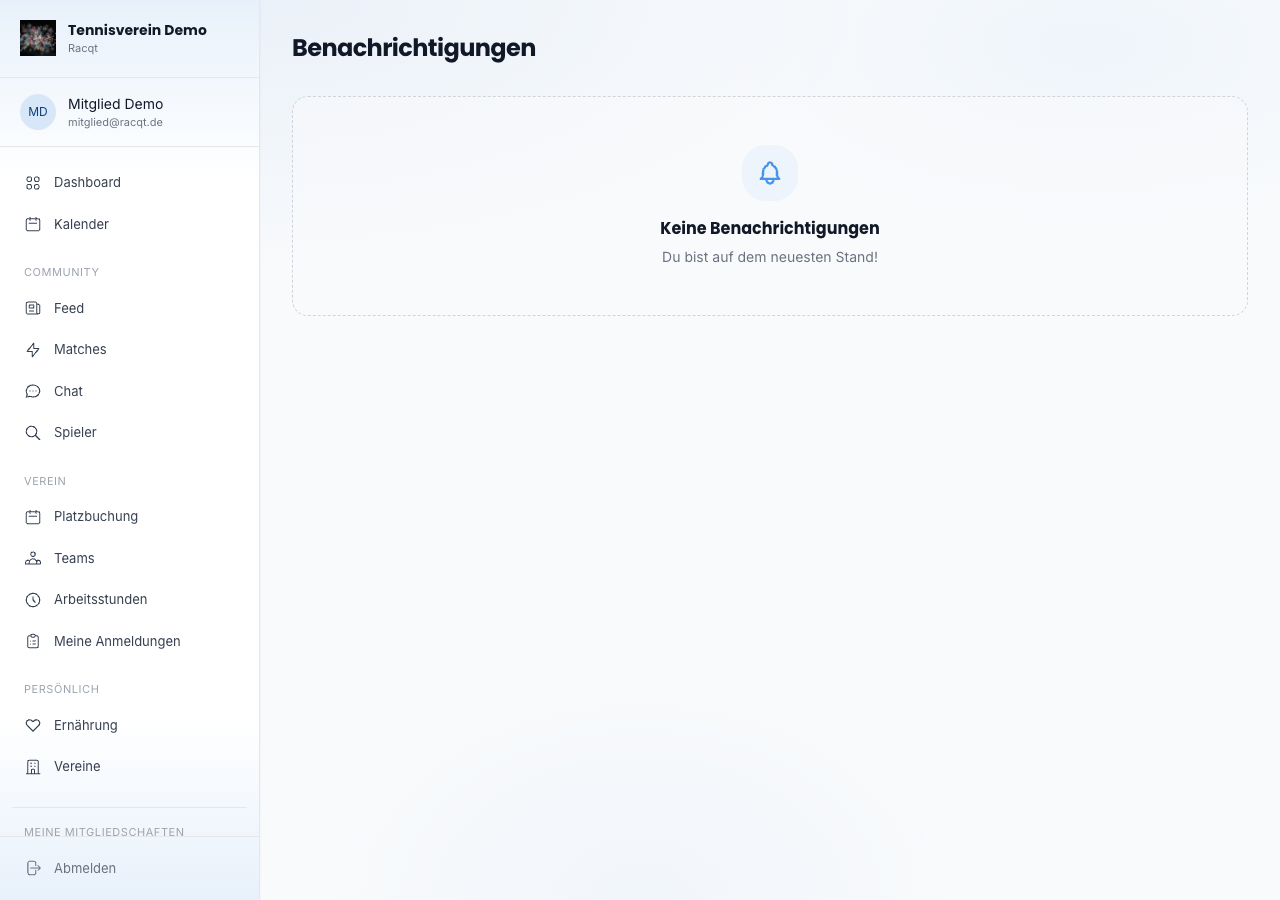 Benachrichtigungsliste mit ungelesenen Einträgen