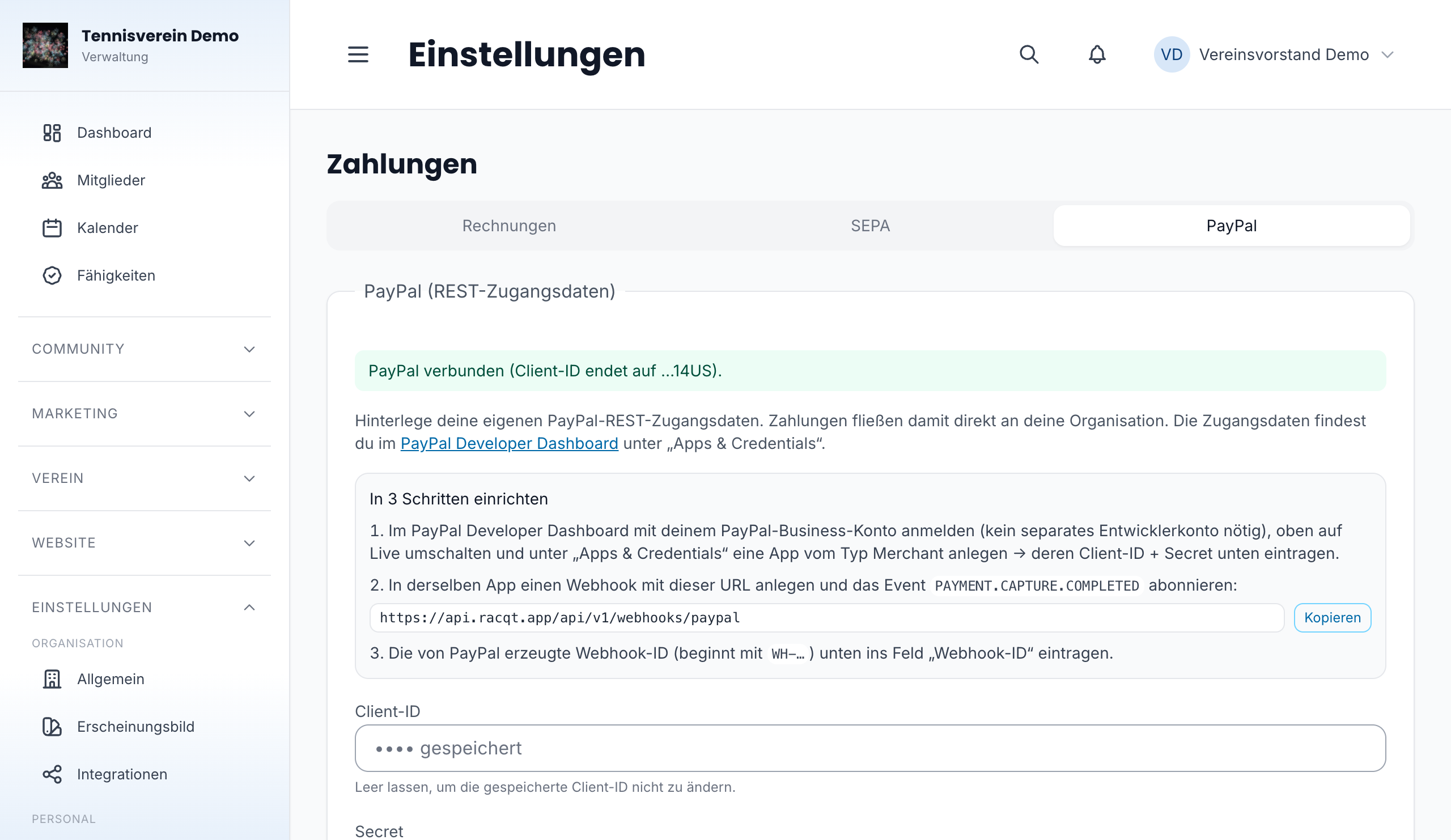 Zahlungsarten – PayPal und SEPA konfigurieren