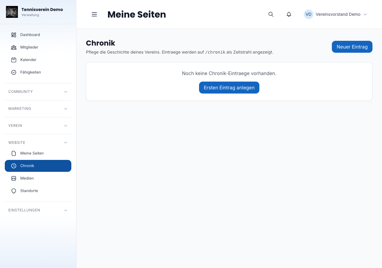 Seiten-Editor mit Block-Liste